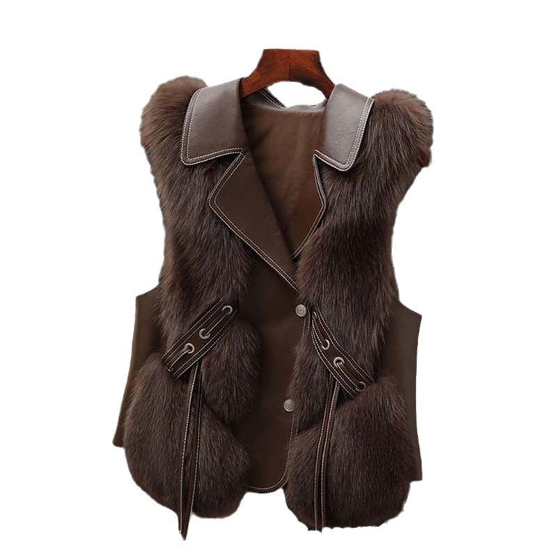 Fur Vests Coat Short Fox Vest