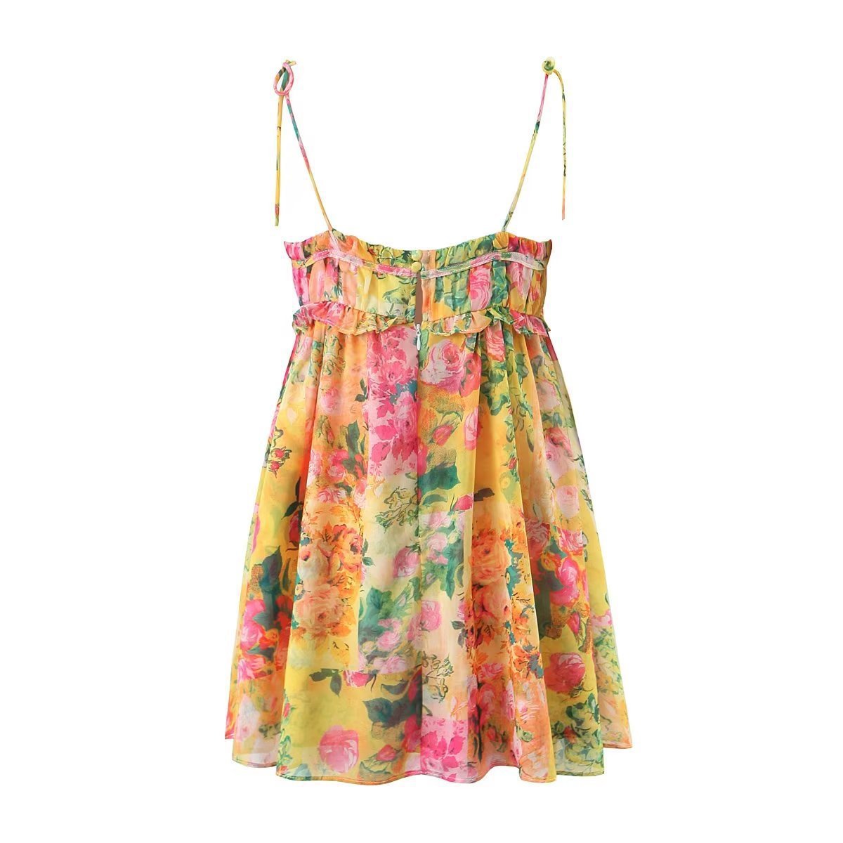 Flowers Print Summer Short Dress