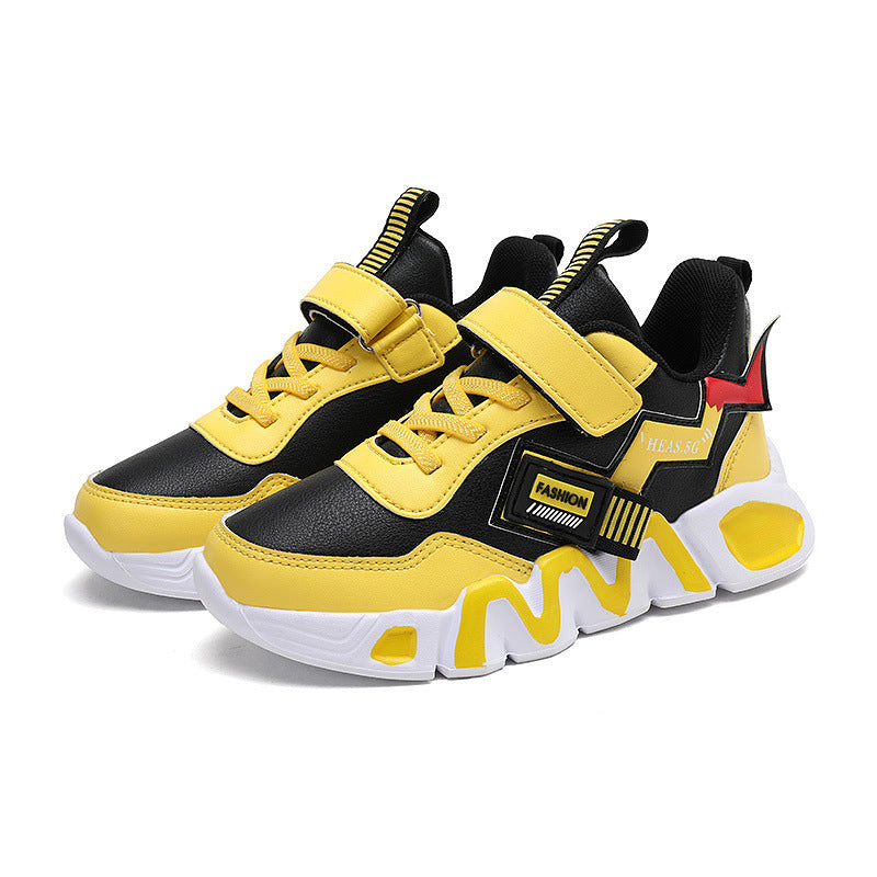 Cartoon Middle Kids Student Sneakers Leather Casual Shoes