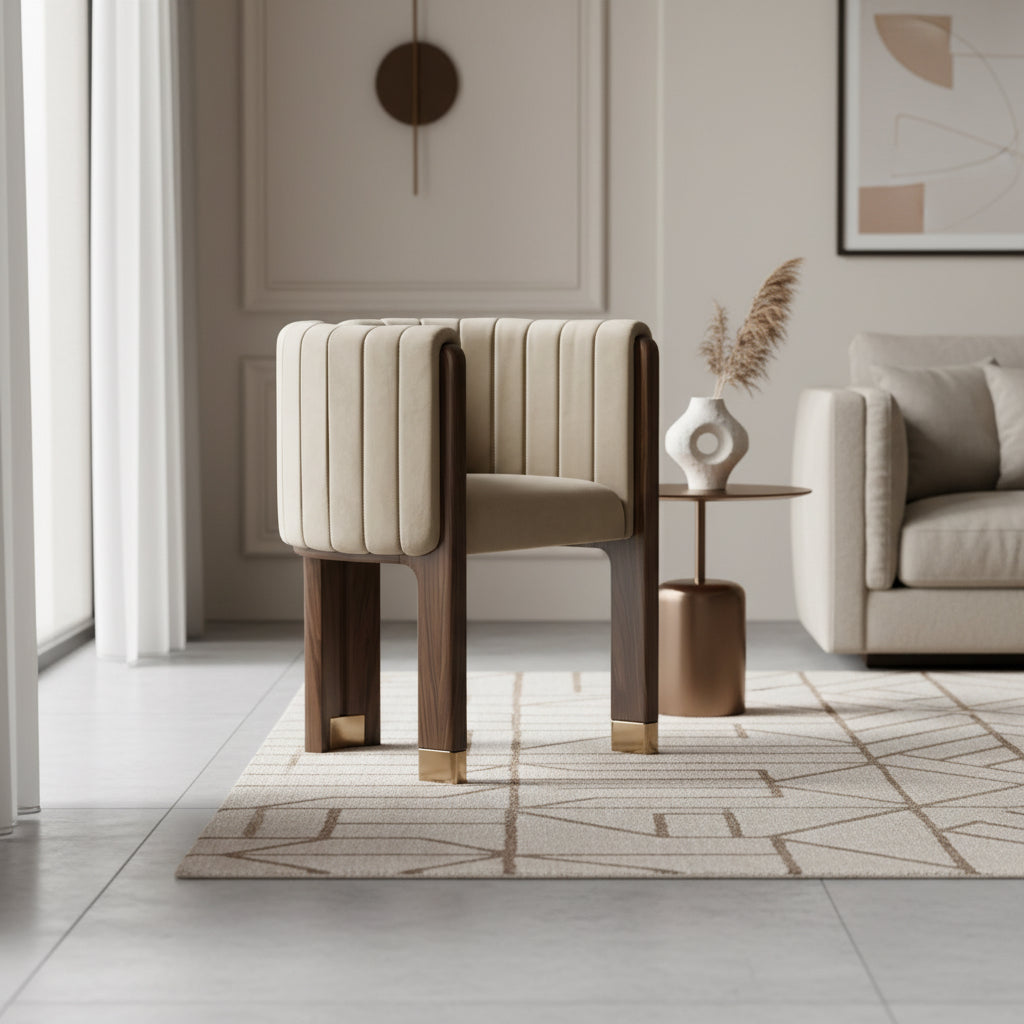 Italian Minimalist Ash Solid Wood Dining Chair