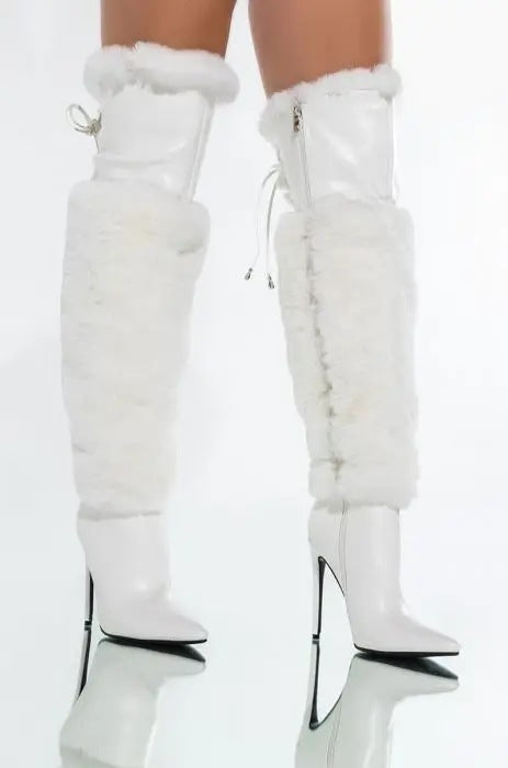 Fluffy Over Knee Boots
