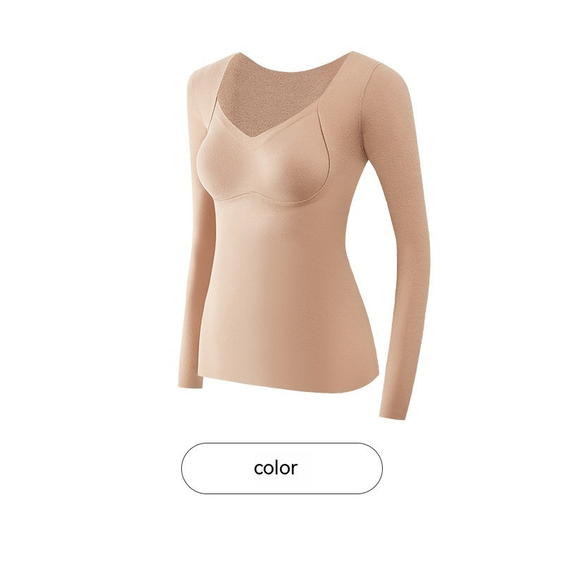 Women's Chest Cushion Wool Lining Thickened Underlay Shirt