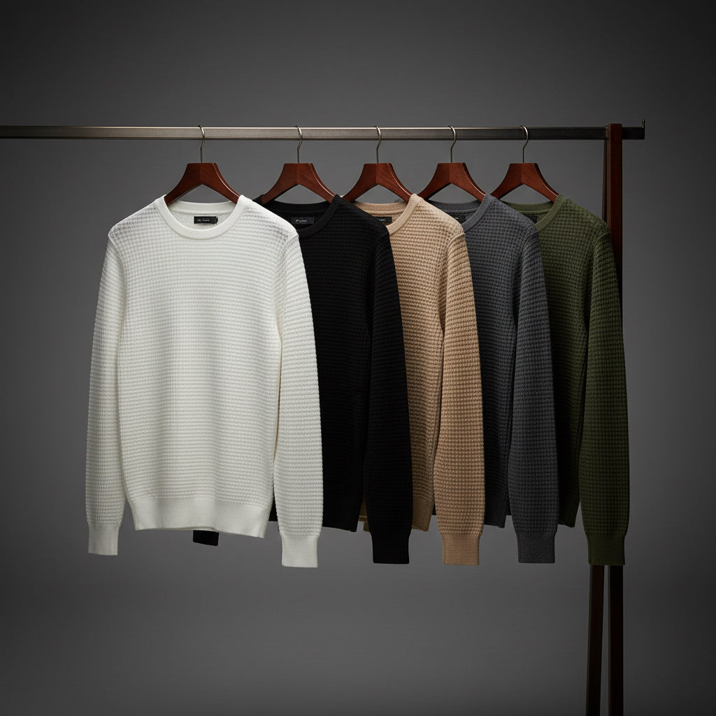 Loose And Simple Sports Jacquard Round Neck Long Sleeve Sweater