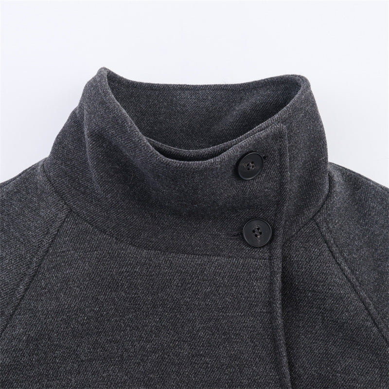 Women's Stand Collar Belt Overcoat Coat