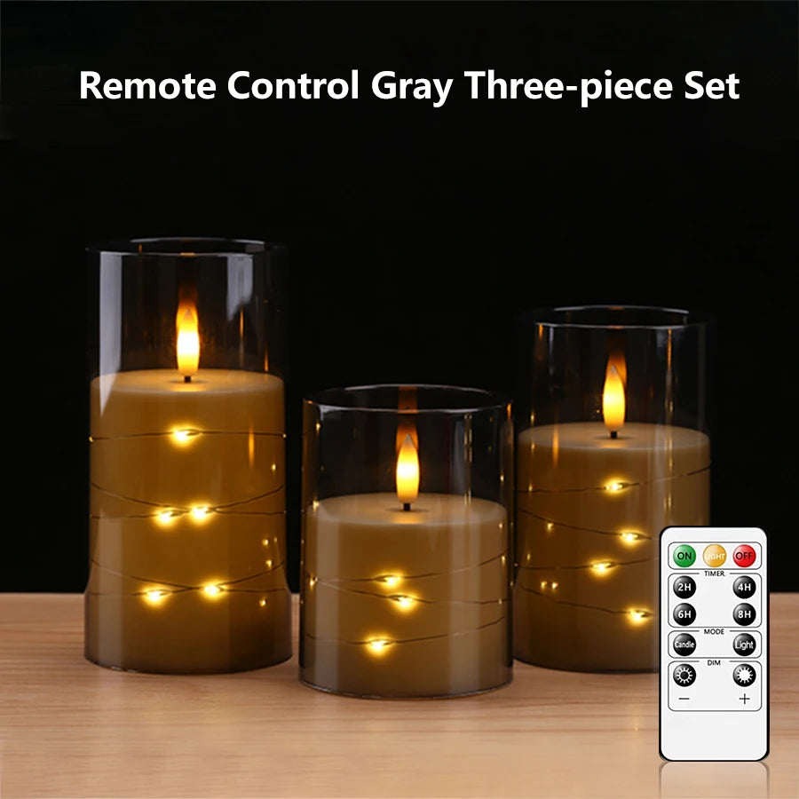LED Glass Candle Light with Remote Control | Christmas Decoration