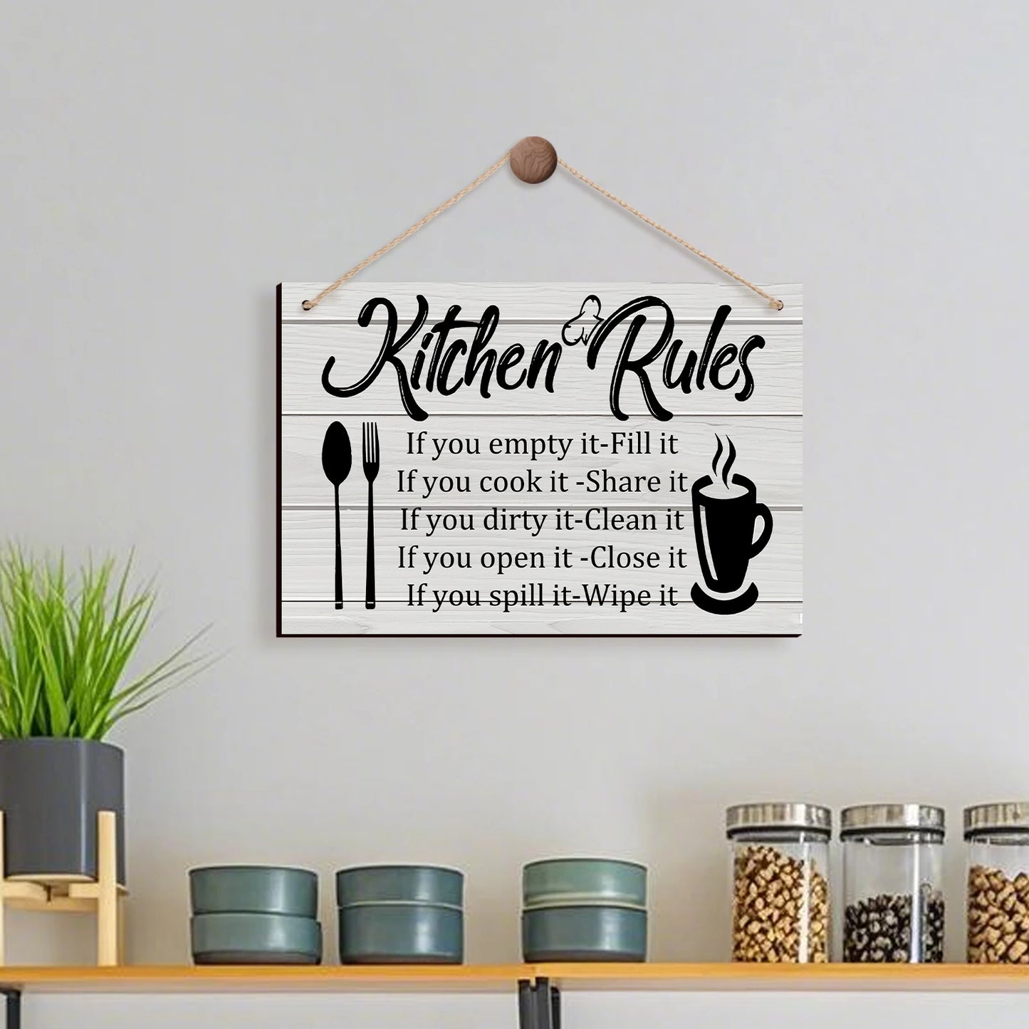 Kitchen Wooden Rules Decor