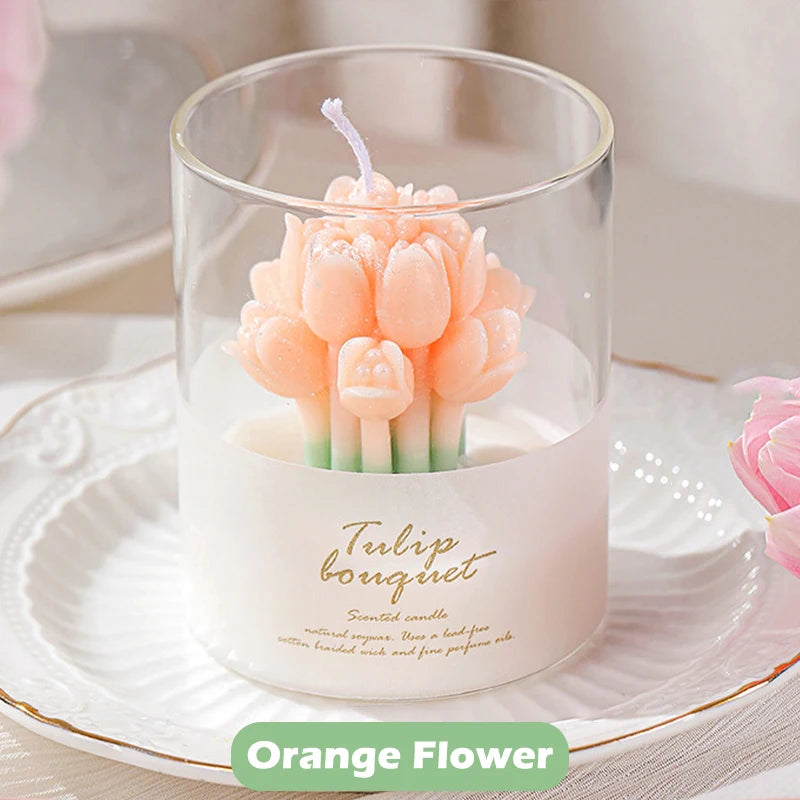 Flower Scented Candles | Multi Color Atmosphere Fragrance | Gift Box