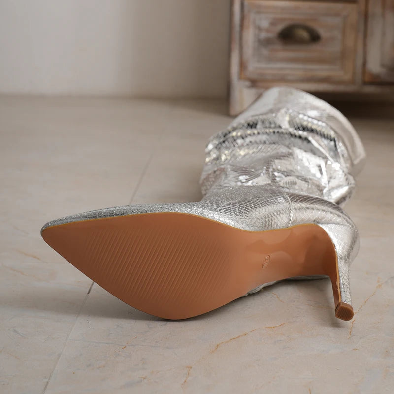 Silver High Boots