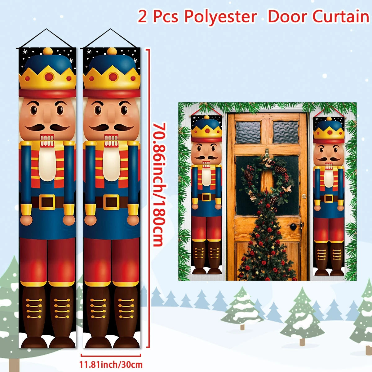 Christmas Santa Claus Snowman Door Couplet