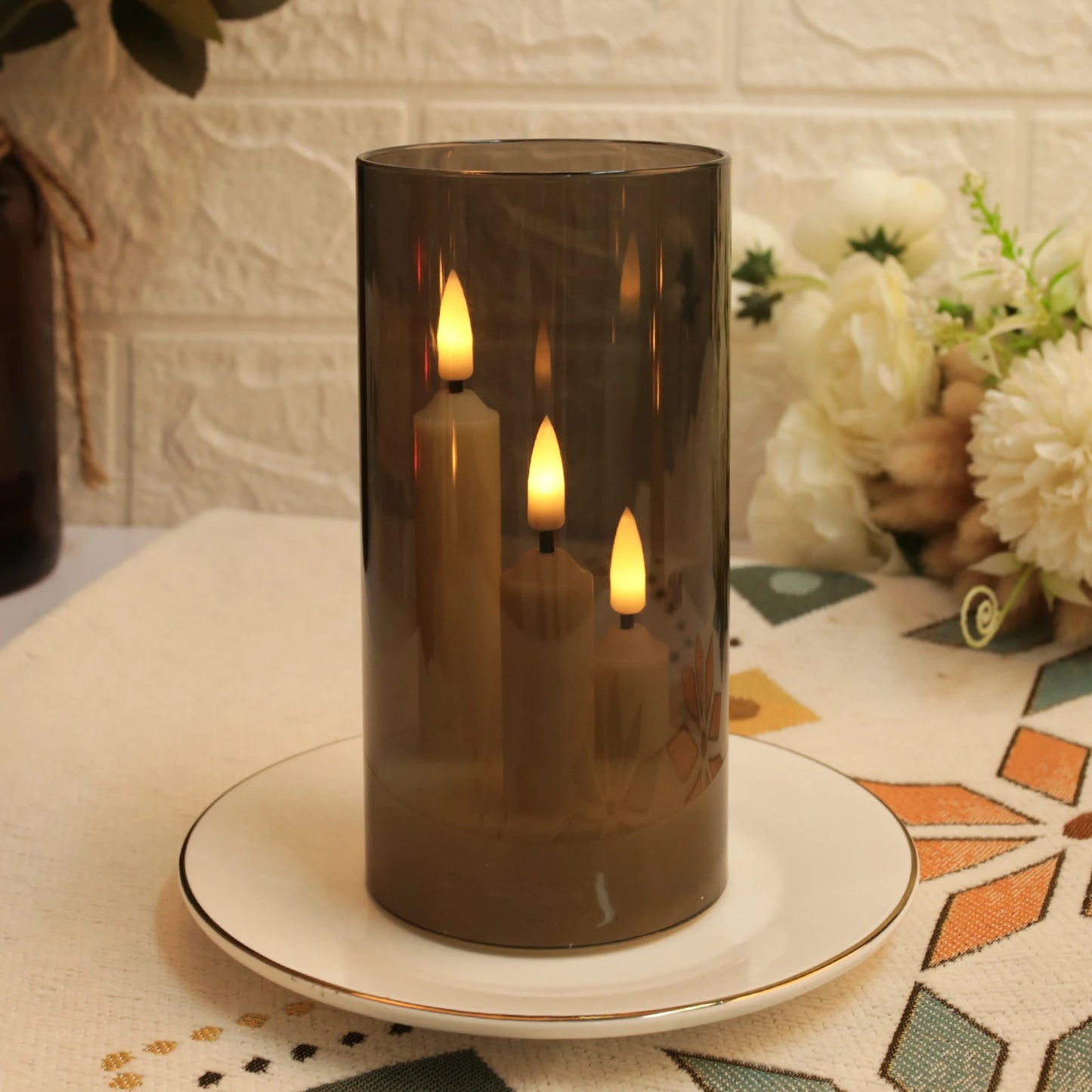 Flameless LED Candle with Clear Cover Warm White Light