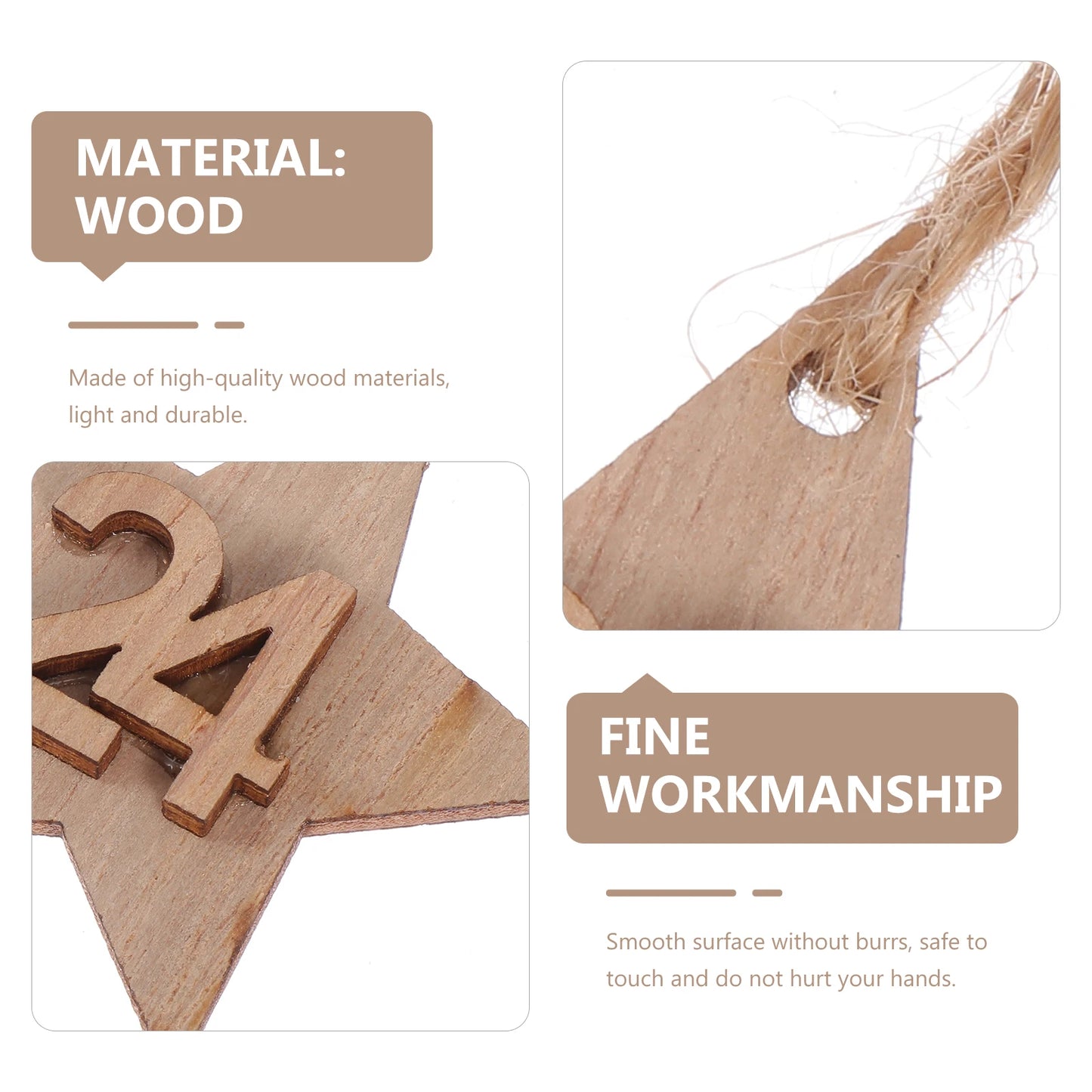 Christmas Calendar Wooden Pendants