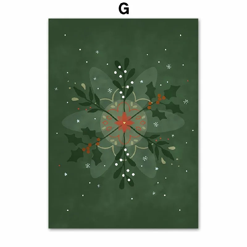 Christmas Modern Holiday Minimalist Xmas Wall Art