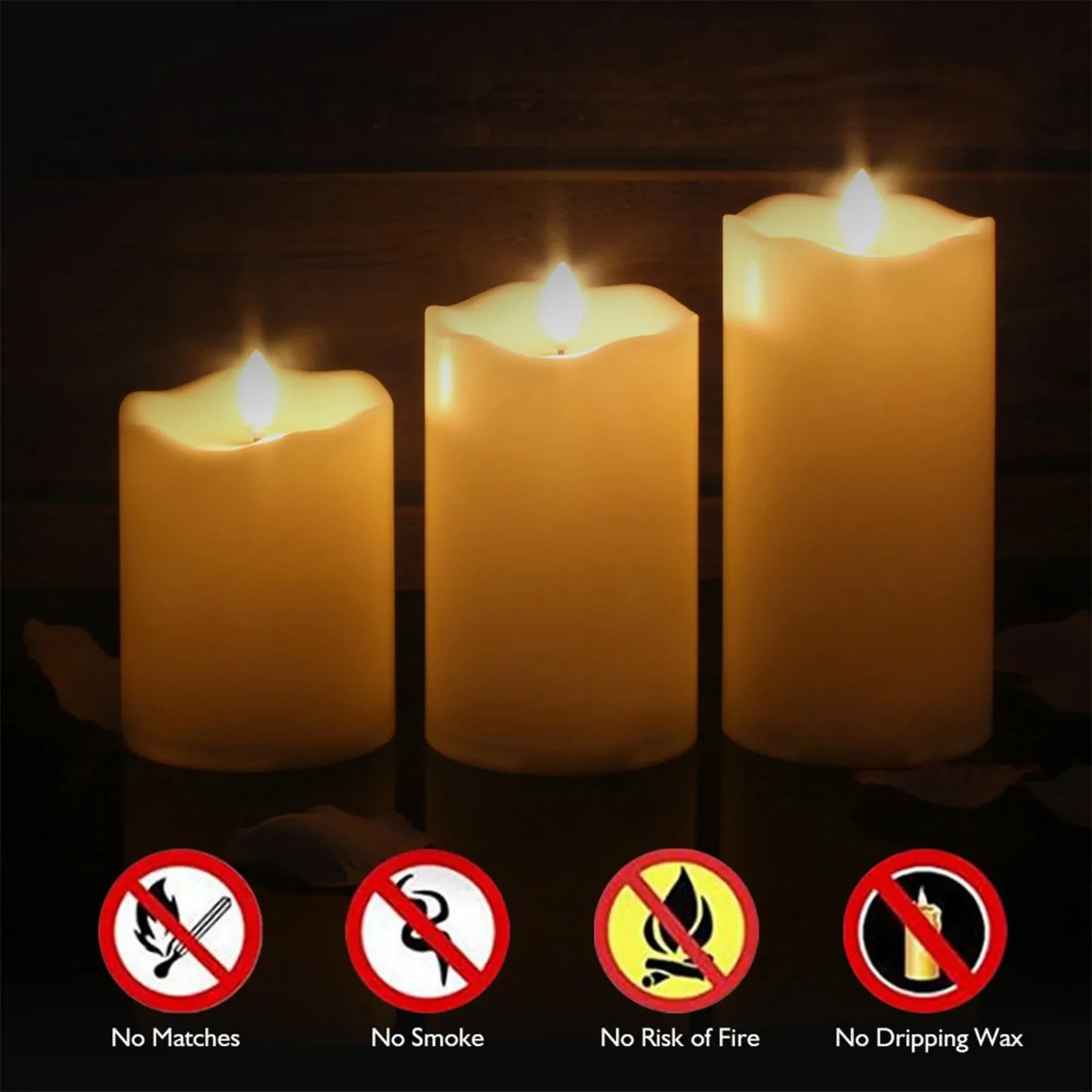 3PCS Flameless Candle LED Lights