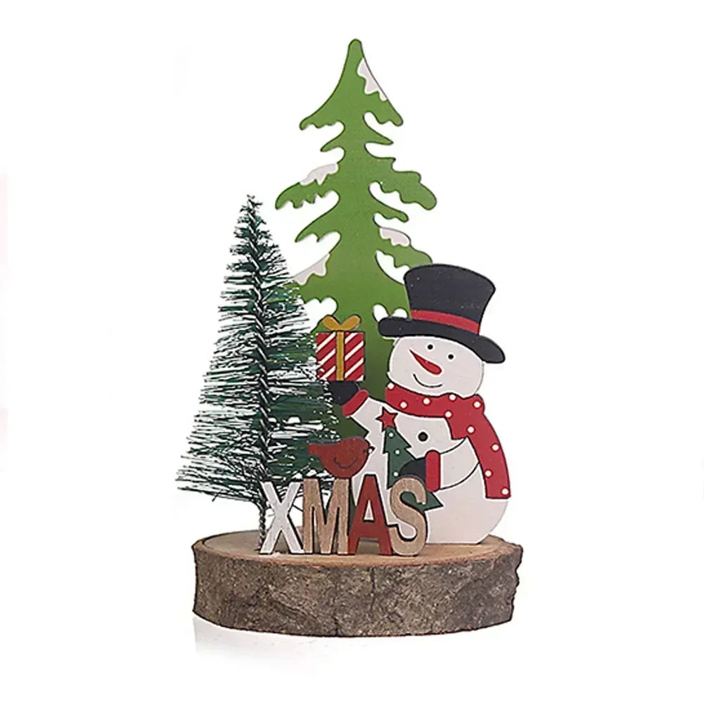 Christmas Wooden Ornaments | Xmas Tree Pendant | Santa Claus Table Decor