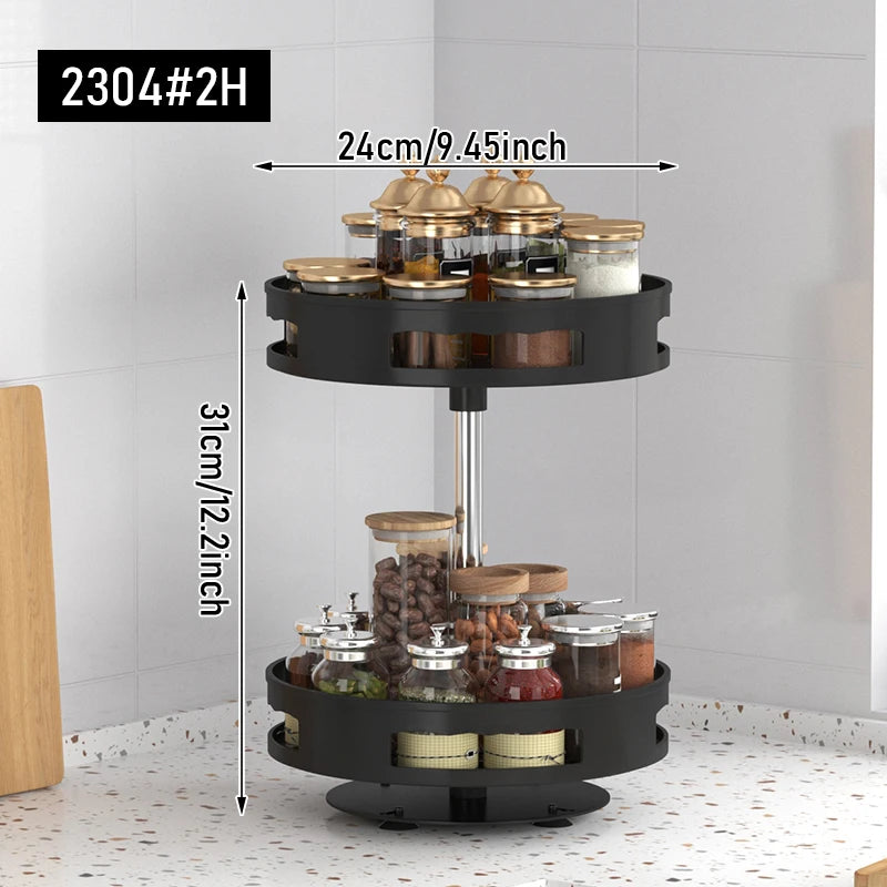 Kitchen multifunctional rotating storage rack