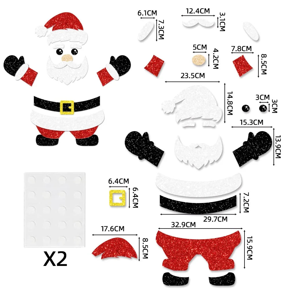 Christmas Decorations Stickers | Snowman | Christmas Tree | Santa Claus | Window Stickers | Door/Wall Stickers