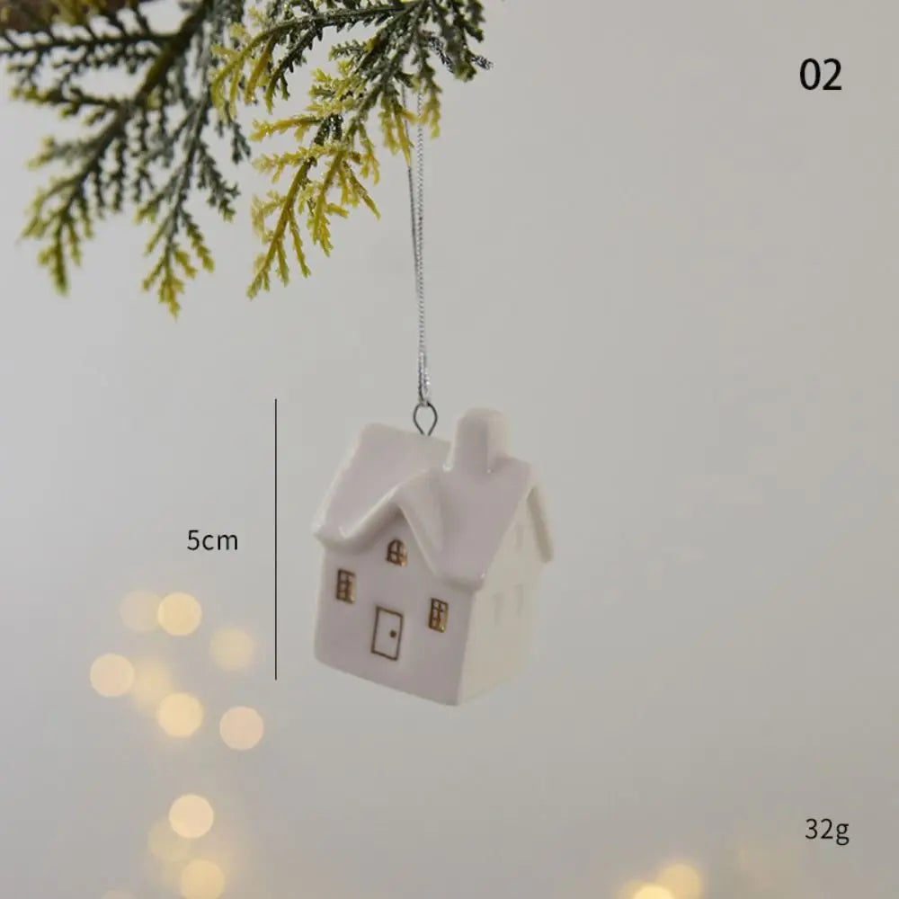 Christmas Ceramic House | Christmas Tree Charms Decoration