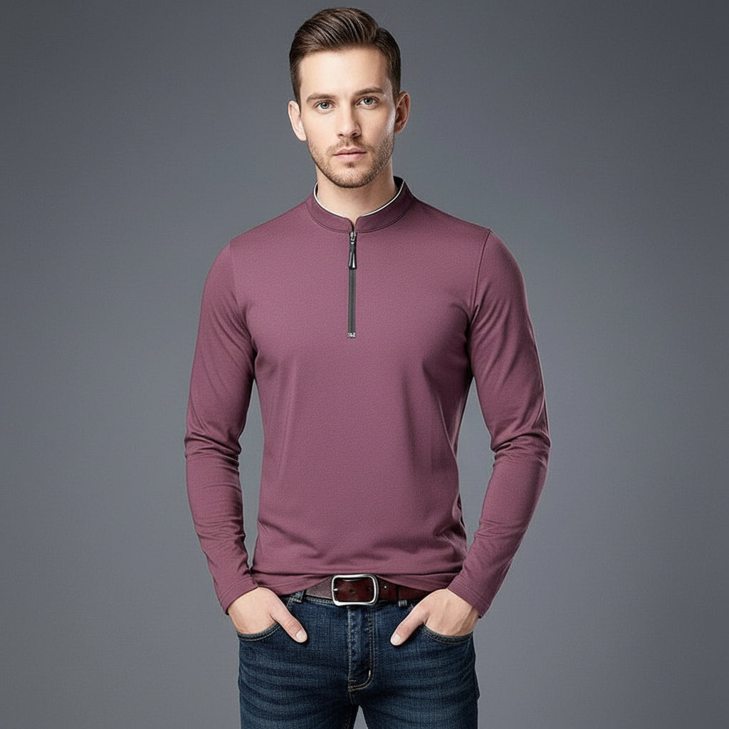 Half High Collar Cotton Men Autumn Clothes