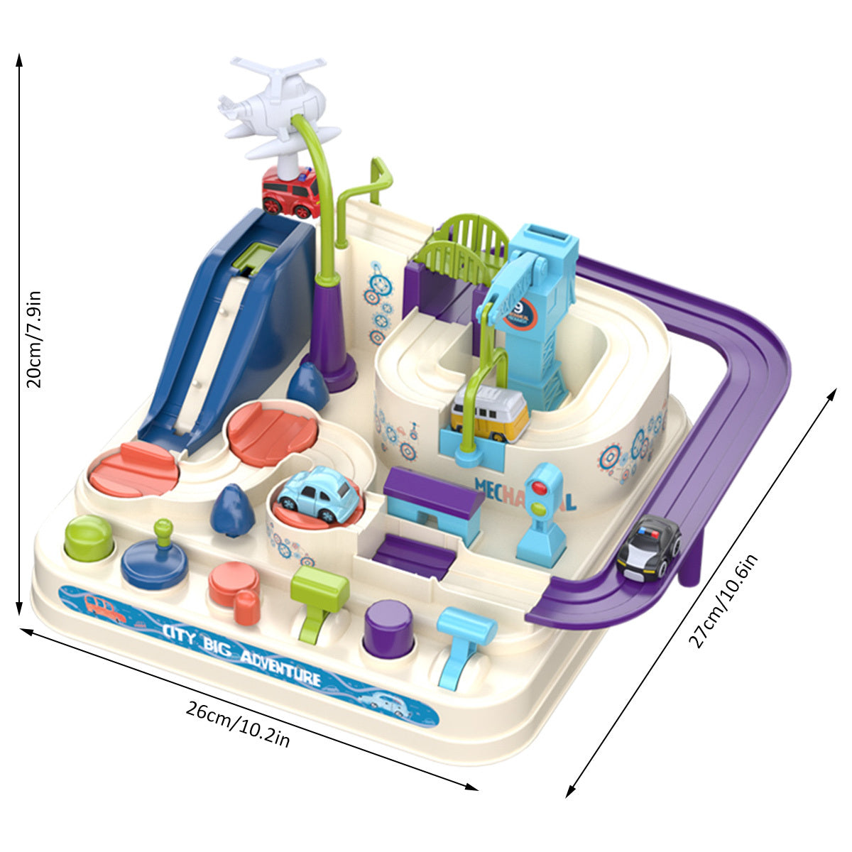 Fashion Mini Macaron Rail Car Parking Lot Toy Set Car Track Kids Toy