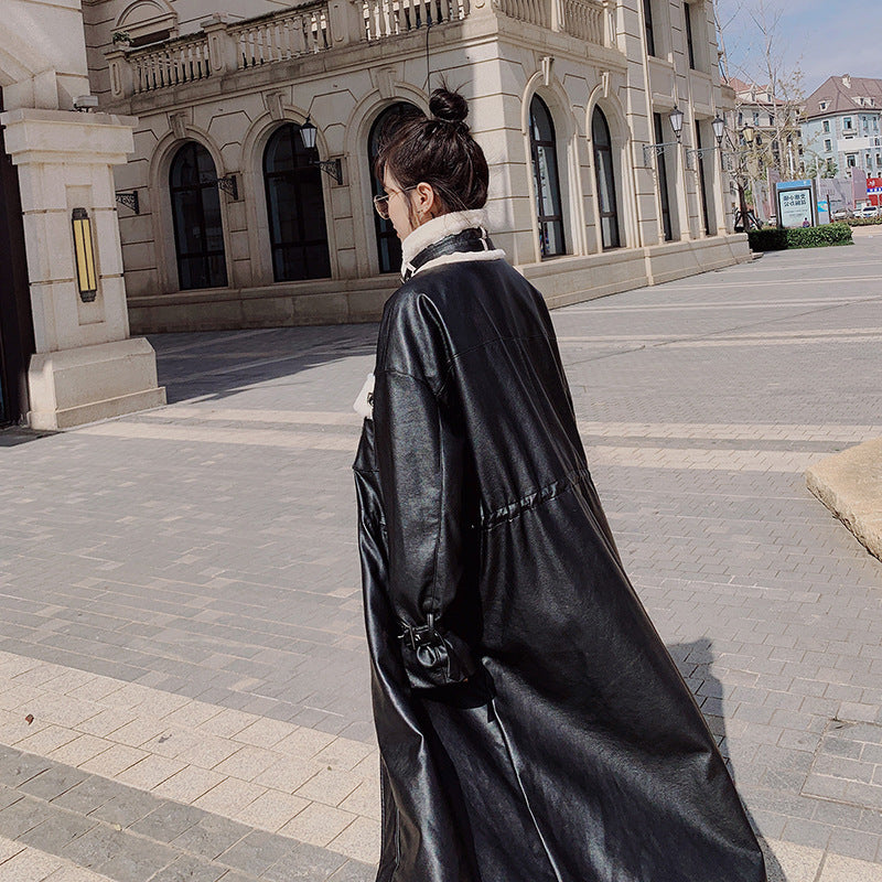 Pu Fur Coat Rabbit Fur Pie Overcoming Cotton Coat Women