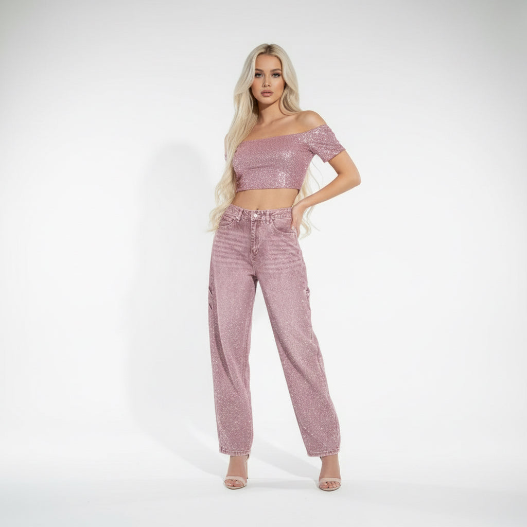 Shiny Straight Jeans