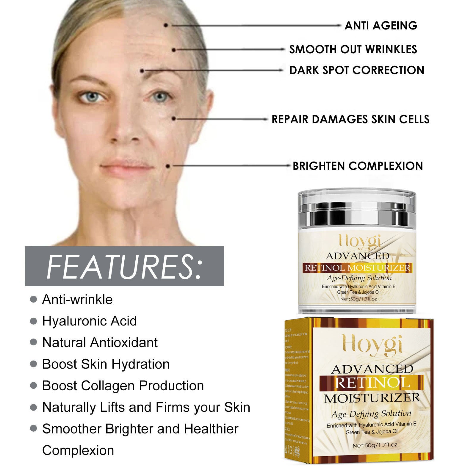Hoygi Retinol Cream Fading Wrinkle Lifting And Firming