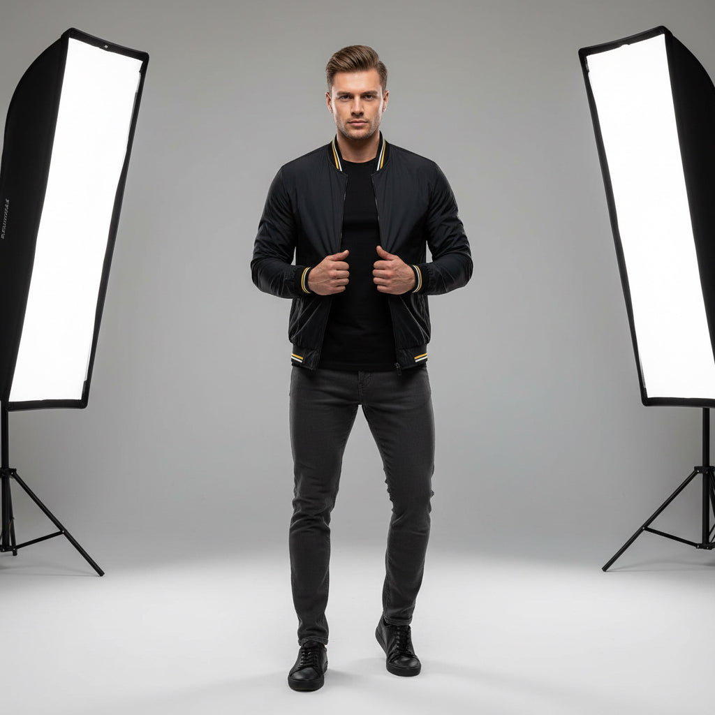 Men's Striped Zip-up Jacket With Pockets Fashion Casual Outerwear Sports Baseball Clothing Spring And Fall