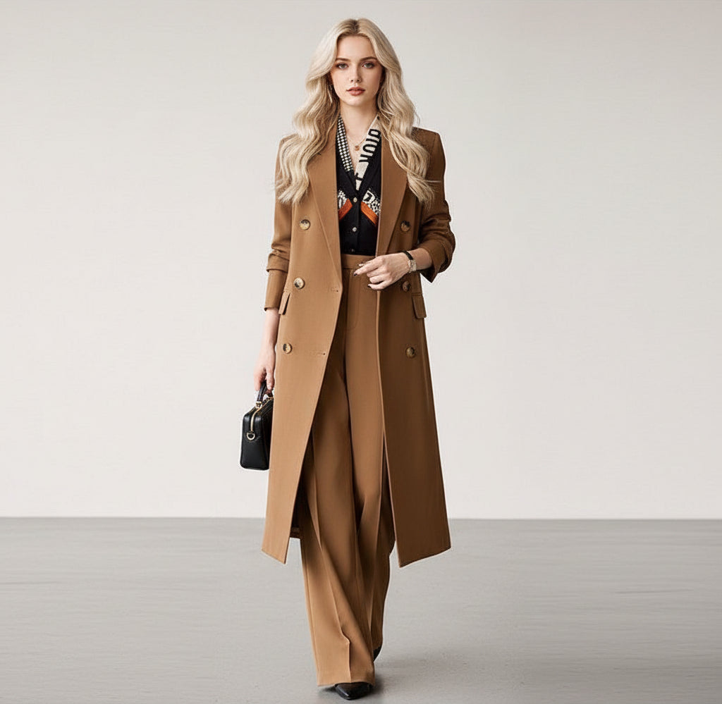 Women's Spring And Autumn High-grade Long Trench Coat