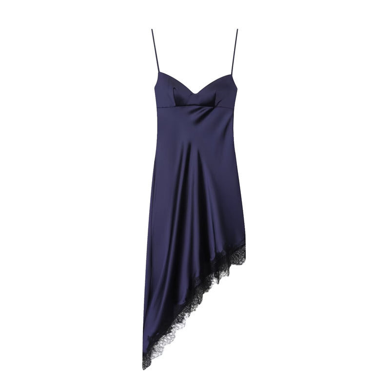 Women's Fashionable Casual Lace Asymmetric Dress