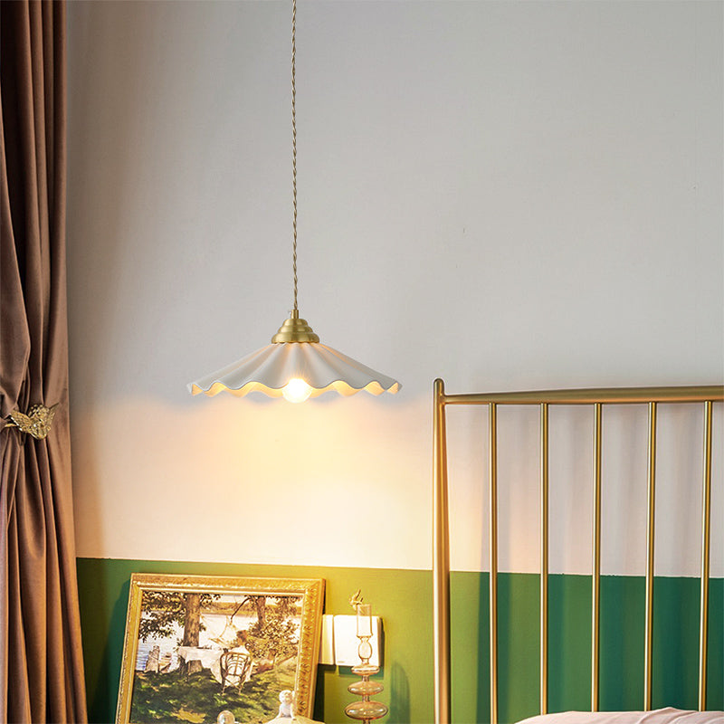 Copper Ceramic Flower Lamp