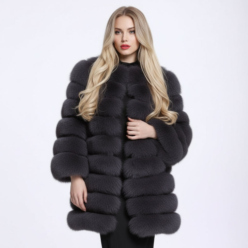 Ladies Luxury Long Fur Coat