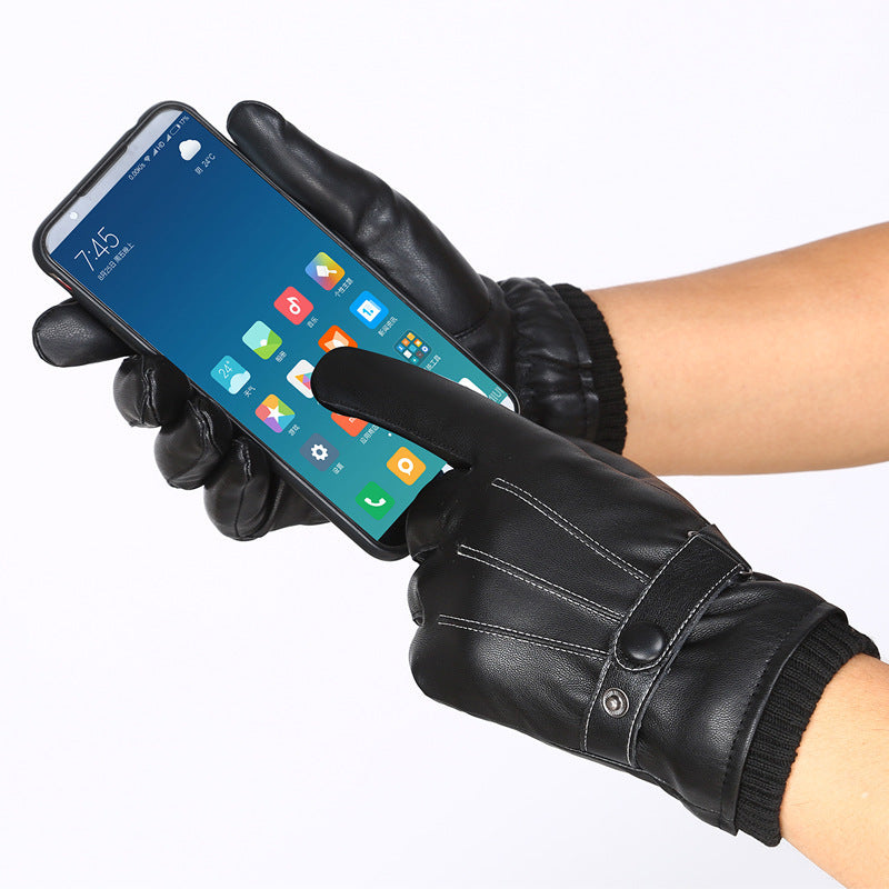 PU Autumn and Winter Touch Screen Gloves
