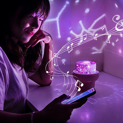 Rotate Star Projector Lamp LED Night Light Bluetooth Speaker Remote Control Timer Touch Lamp for Children Kids Bedroom Gifts