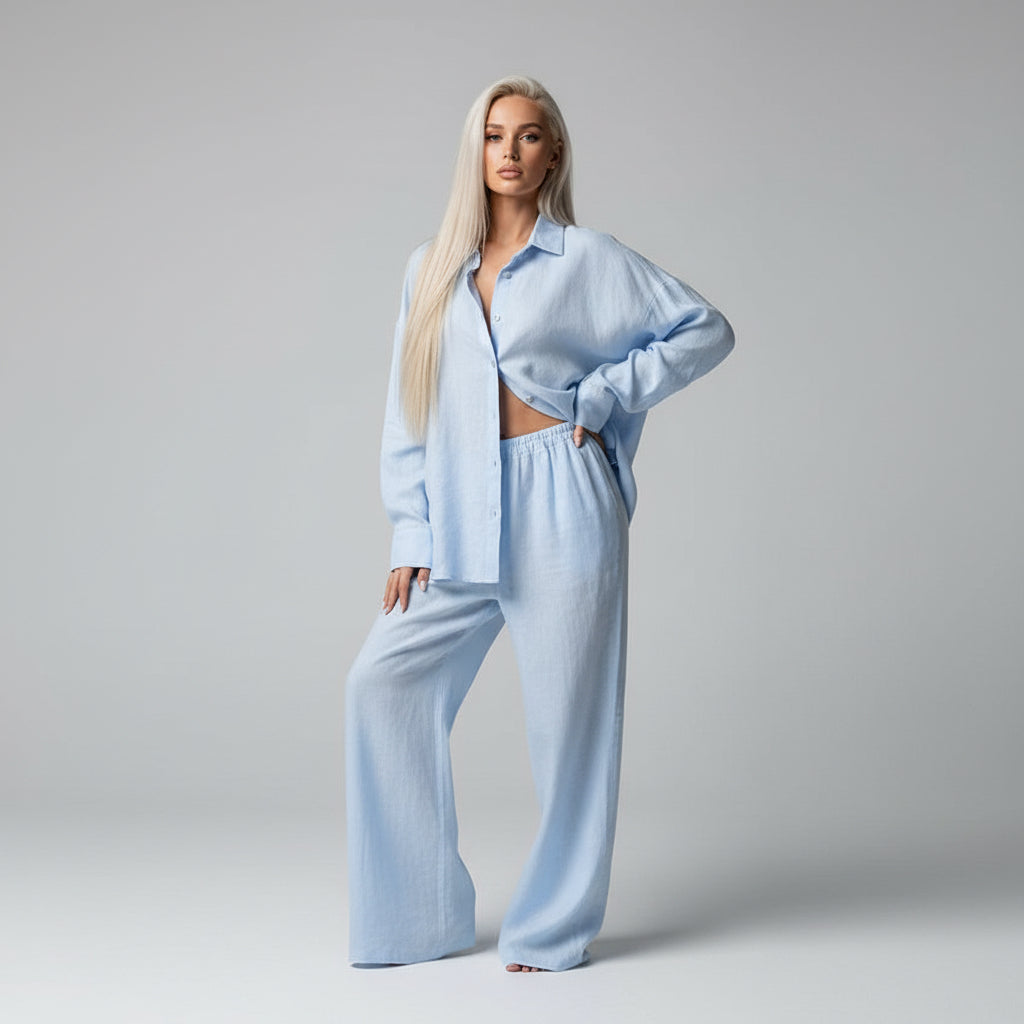 Loose Cotton And Linen Two-piece Set