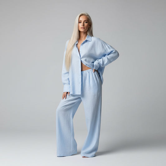 Loose Cotton And Linen Two-piece Set