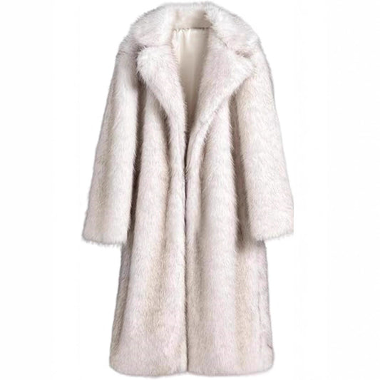 Extended Women's Clothing Imitation Fox Fur Warm Winter Coat