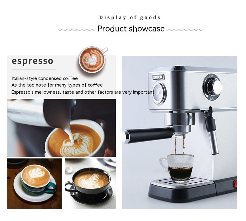 Italian Household Coffee Machine Semi-automatic Steam Foam