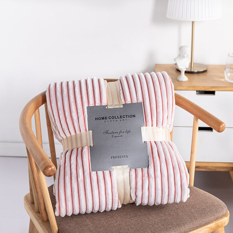 Back Printing Strip Fleece Blanket Nap Blanket