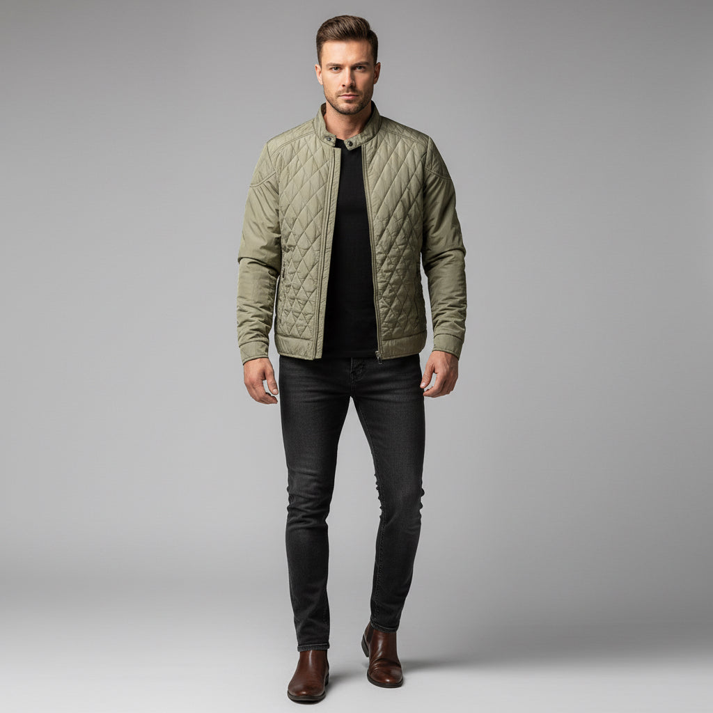 Men's Lightweight Cotton Clothes Casual Stand Collar