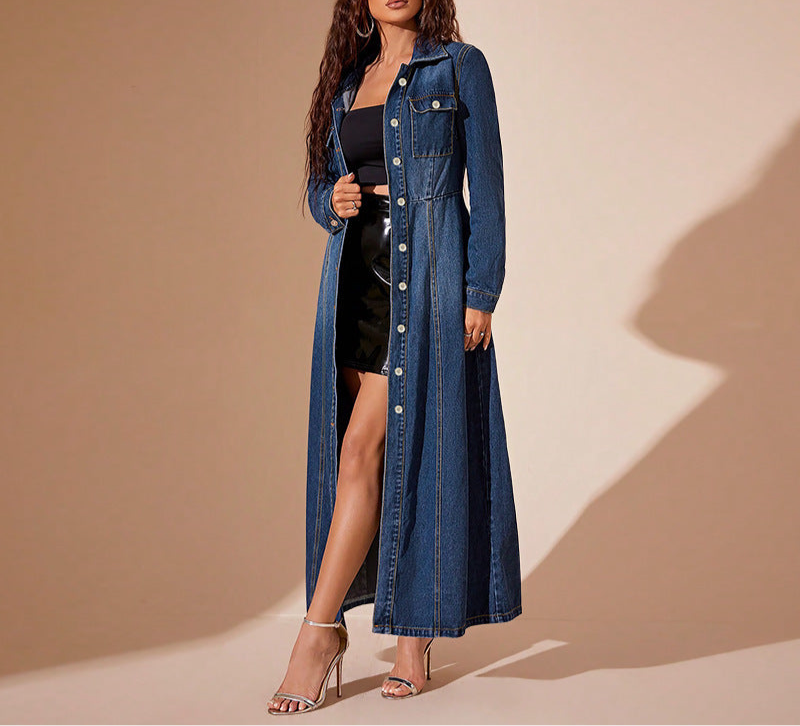 Denim Button Cardigan Jacket Dress