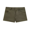 Women's Solid Color Suede Effect Suit Jacket Shorts