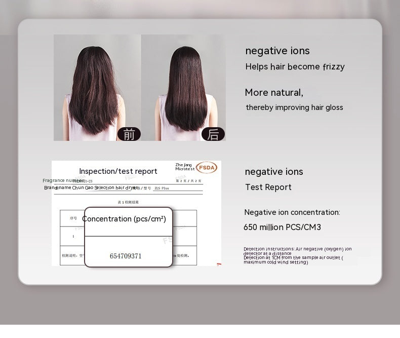 High-speed Hair Dryer Mute Household Strong Wind Speed Dry Anion Hair Care For Dormitory Student Electric