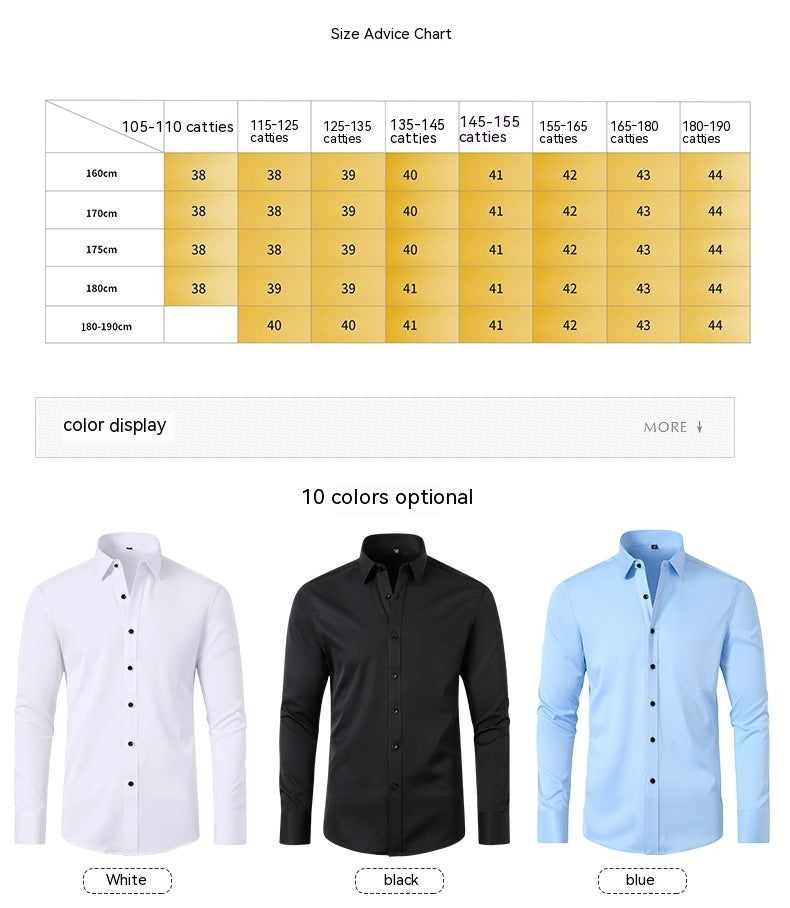 Men's Full Elastic Force Non-ironing Anti-wrinkle Business Shirt