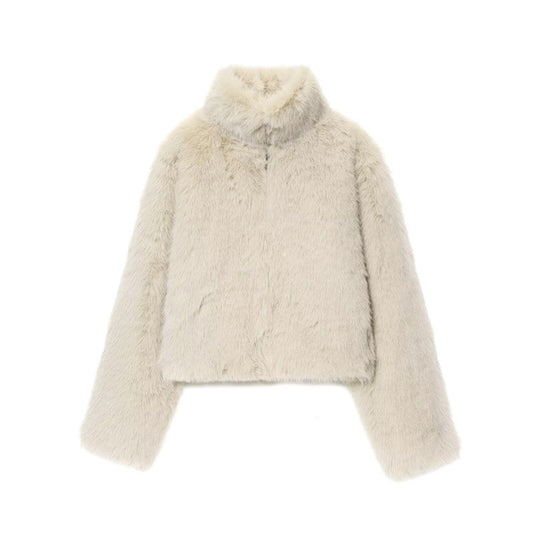 Artificial Fur Effect Short Coat Jacket