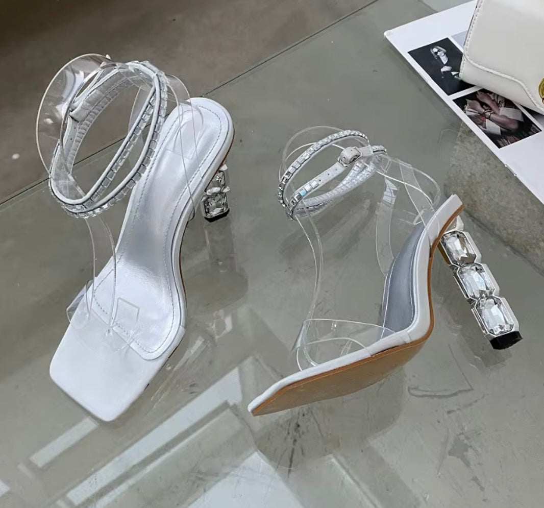 Crystal Heels | Diamond Silk Satin Rhinestone
