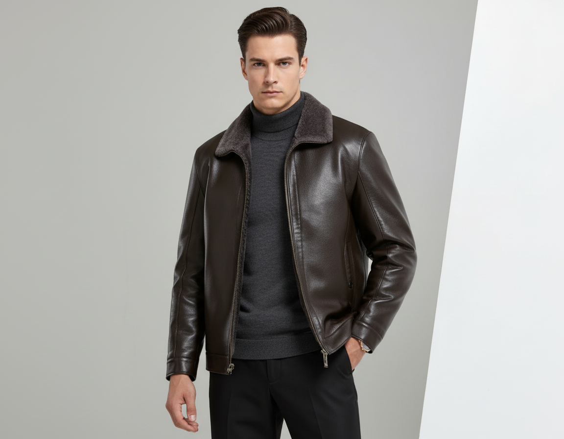 Leather Jacket With Fur