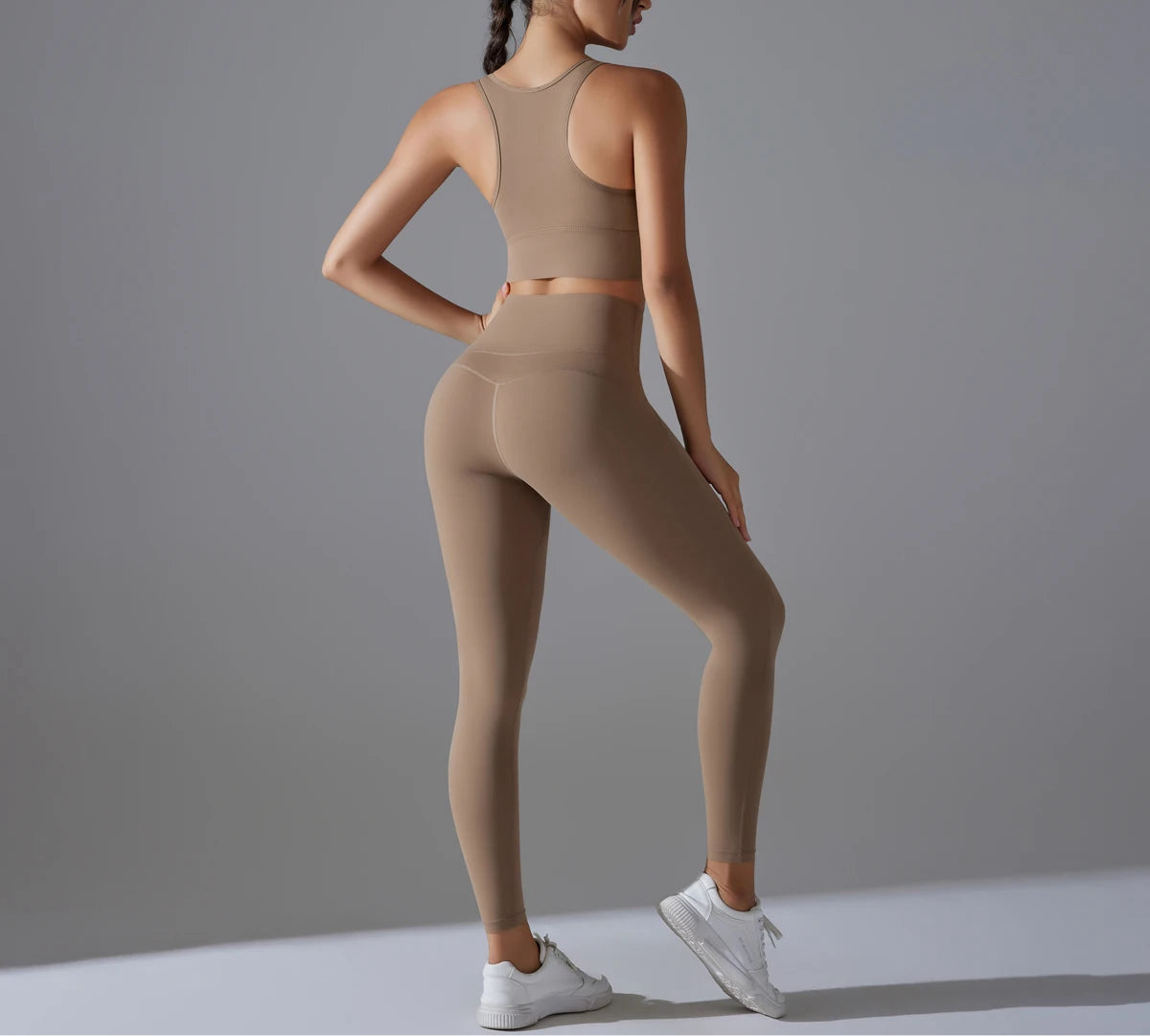 Yoga Set Women's Tracksuit Women Fitness Crop Top Shockproof Sports Bras Yoga Gym Running Pants Sportswear Running Fitness Yoga