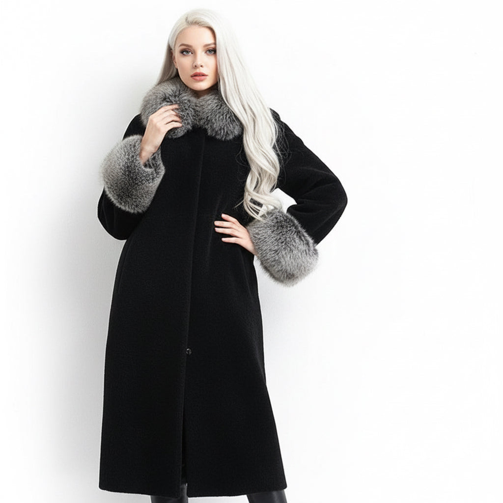 Whole Mink Long Coat Faux Fur Coat