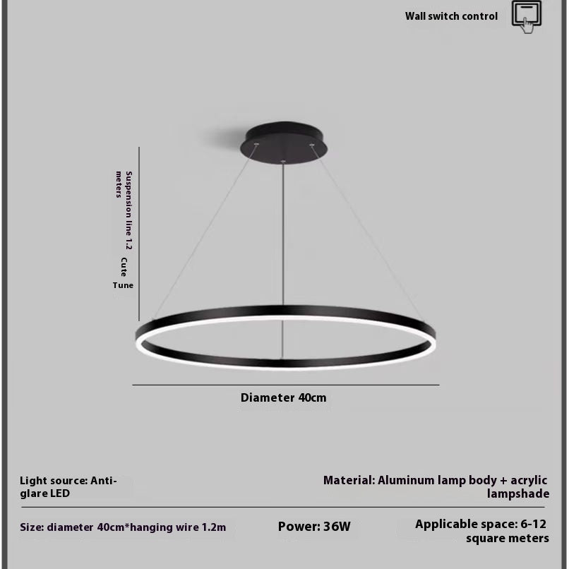 Modern Pole Ring Light LED Chandelier