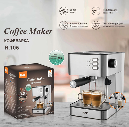 Italian-style Coffee Machine With Milk Froth 19Bar Semi-automatic